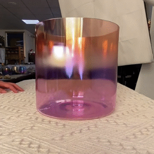 montage iridescent lacquer crystal singing bowl
