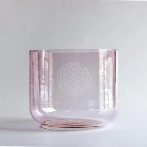 thin gold plated crystal singing bowl with iridescent finish & gold bottom design