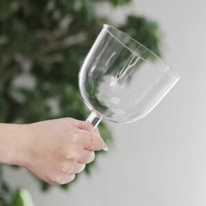 clear handheld crystal singing bowl (practitioner)