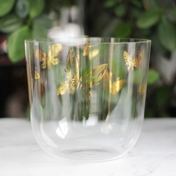 clear crystal singing bowl with gold flower of life design (copy)