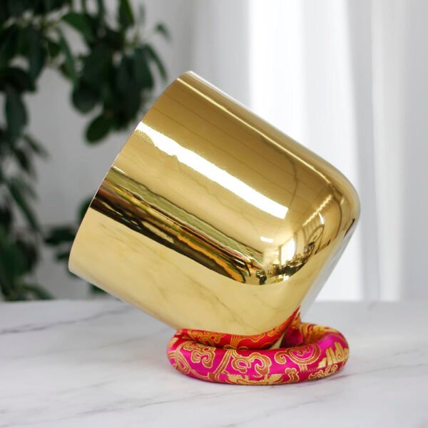 gold plated crystal singing bowl