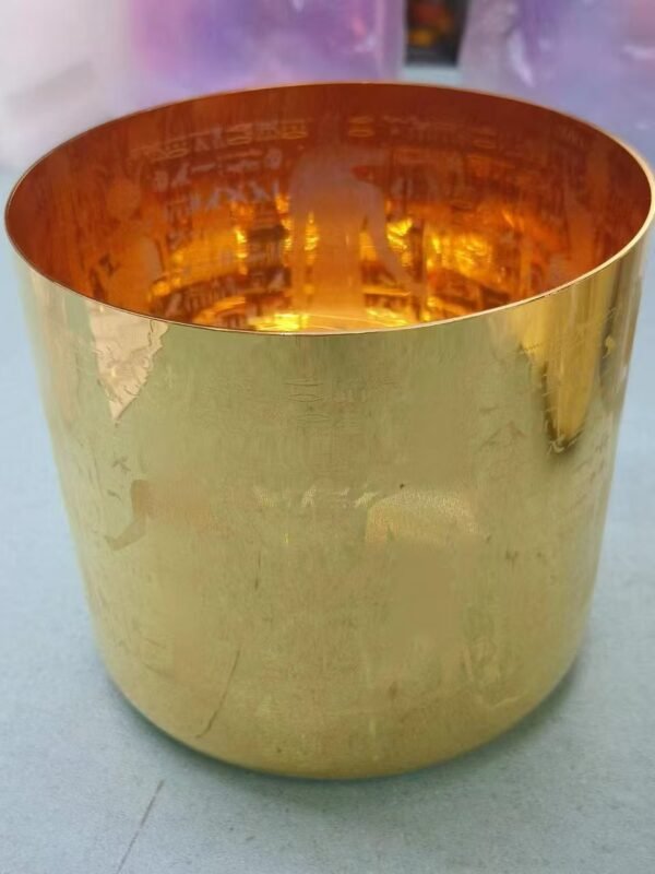 gold plated crystal singing bowl with abyss design