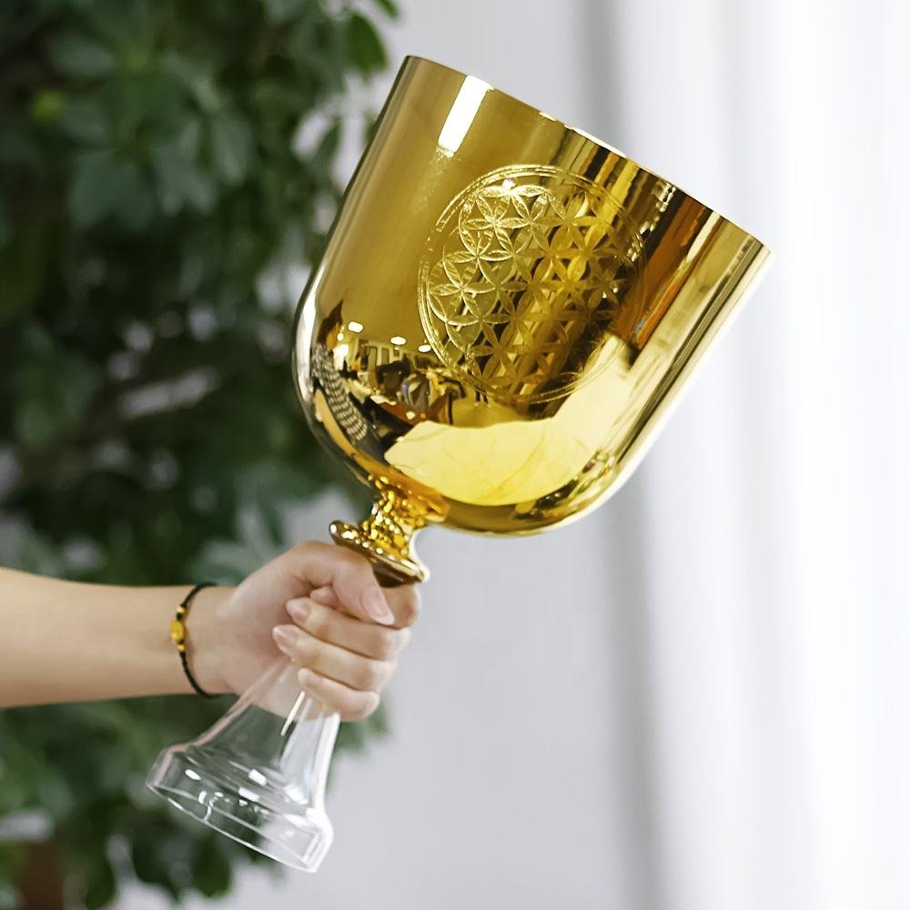 gold plated holy grail chalice with om symbol (copy)