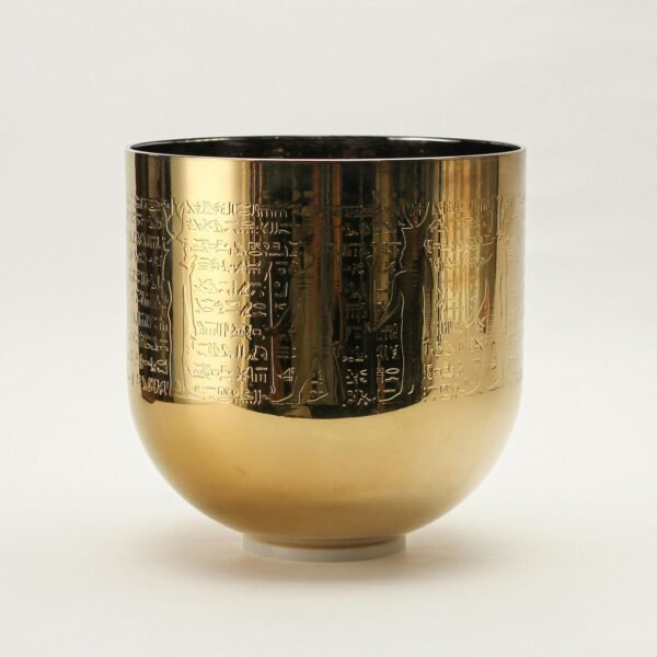 gold plated crystal singing bowl with abyss design