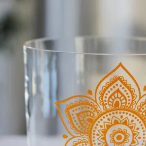 sacral chakra ဒီဇိုင်းပါသောကြည်လင်သောသလင်းကျောက်သီဆိုပန်းကန်