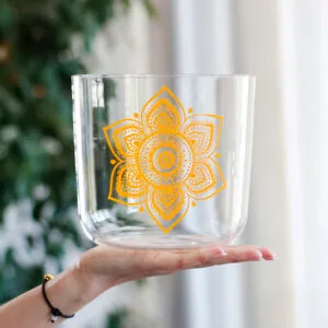 sacral chakra ဒီဇိုင်းပါသောကြည်လင်သောသလင်းကျောက်သီဆိုပန်းကန်