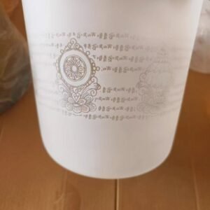 sandblast crystal singing bowl with design
