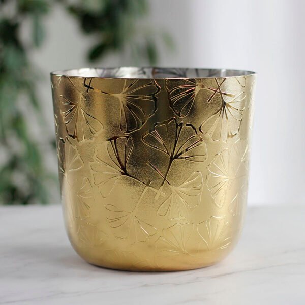 shine hazy iridescent ginkgo applique crystal singing bowl