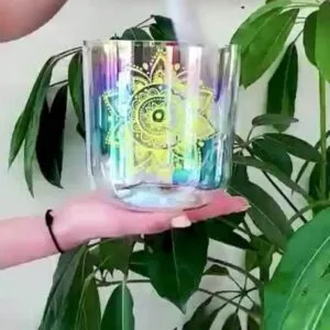 ဆိုလာအရှပ် chakra ဒီဇိုင်းဖြင့် ကြည်လင်ပြတ်သားသော တေးဆိုပန်းကန်လုံး