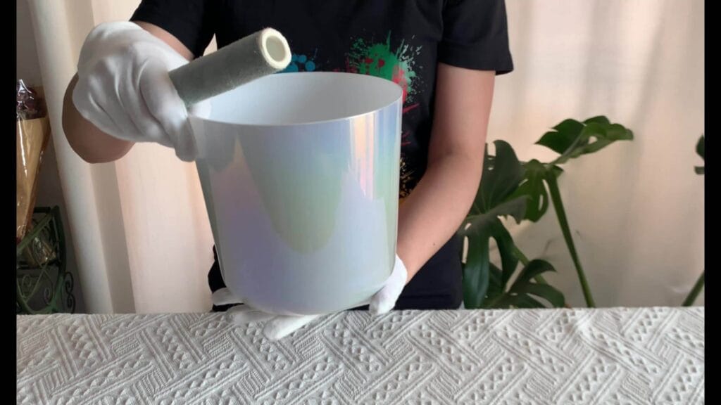 the glass smooth iridescent lacquer crystal singing bowl (copy)