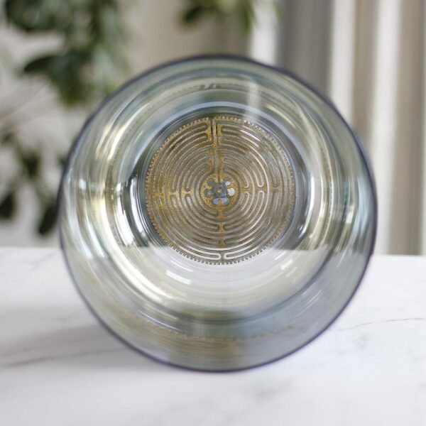 iridescent crystal singing bowl with gold crystal array drawing (copy)