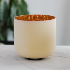 taça de canto em cristal fosco dourado
