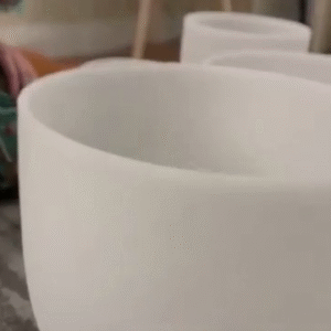 taça de canto em cristal fosco