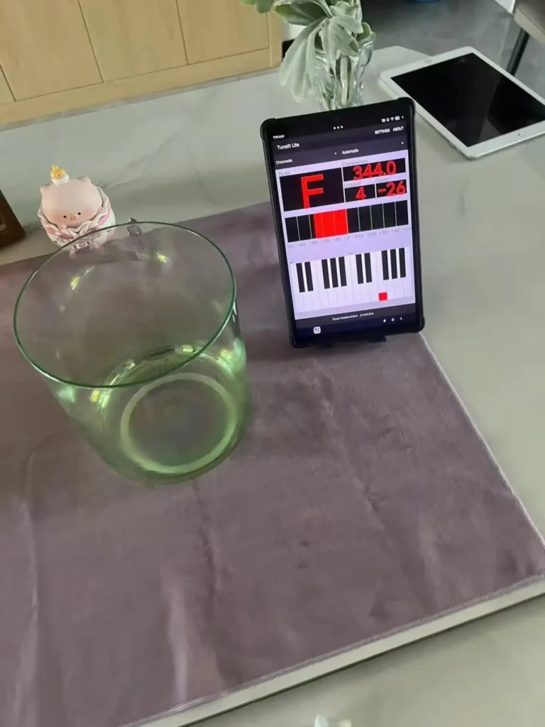 test the frequency of crystal singing bowl
